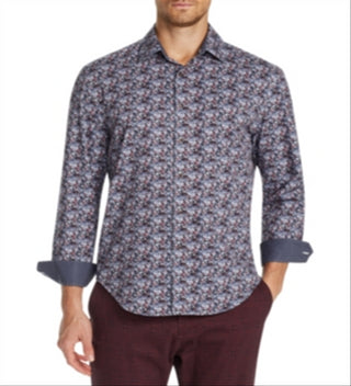 Camisa esportiva elástica com estampa floral masculina Tallia, preta, tamanho extragrande