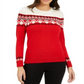 Suéter feminino Fair Isle com blocos de cores Charter Club - combinação vermelho deslumbrante, tamanho XS
