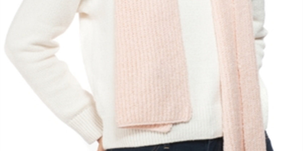 Cachecol feminino canelado liso com lurex rosa tamanho único Style &amp; Co