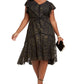 Vestido de renda com mangas esvoaçantes Taylor Women's Plus, preto, tamanho 18W