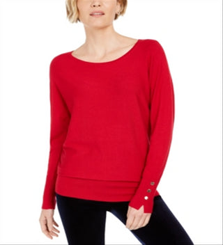 Suéter feminino com tachas e manga dolman - New Red Amore, tamanho médio