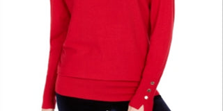 Suéter feminino com tachas e manga dolman - New Red Amore, tamanho médio
