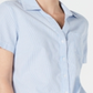 Camisa feminina Karen Scott de algodão seersucker, azul, tamanho pequeno