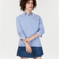 Suéter feminino de cashmere com gola redonda e overlock Charter Club, azul, tamanho GG