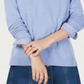 Suéter feminino de cashmere com gola redonda e overlock Charter Club, azul, tamanho GG