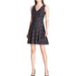 Vestido de coquetel curto Tommy Hilfiger feminino, sem mangas, com decote em V e estampa floral, tamanho 12
