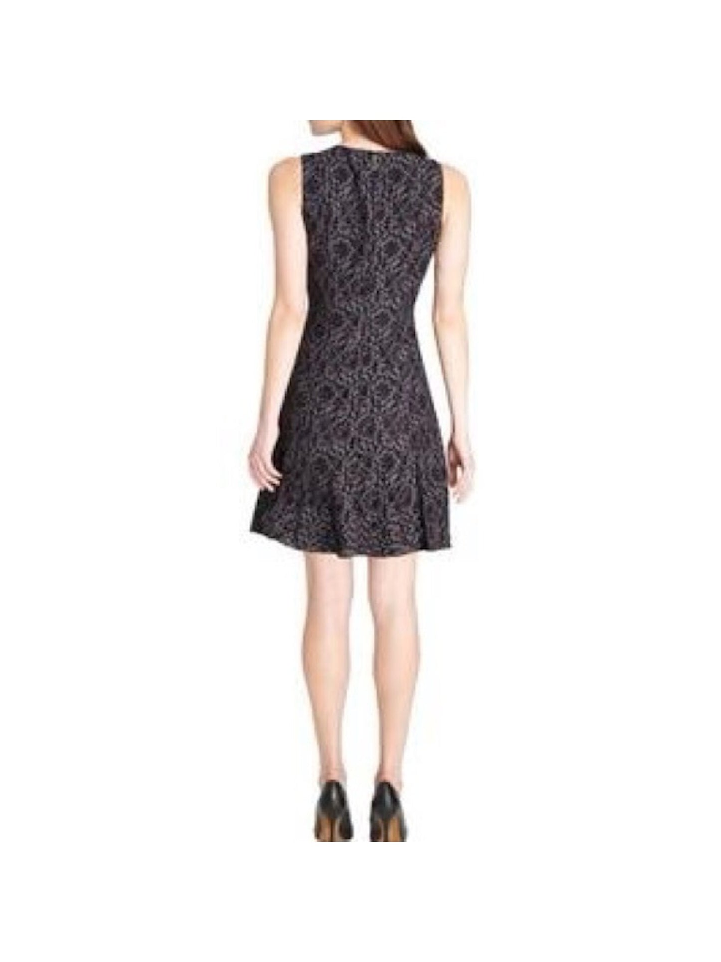Vestido de coquetel curto Tommy Hilfiger feminino, sem mangas, com decote em V e estampa floral, tamanho 12