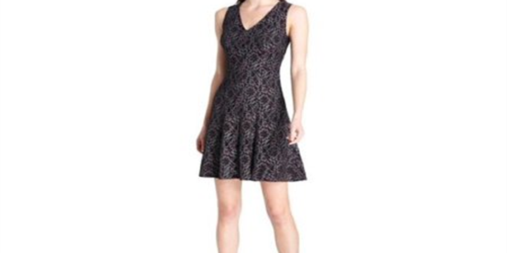 Vestido de coquetel curto Tommy Hilfiger feminino, sem mangas, com decote em V e estampa floral, tamanho 12