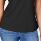 Camiseta feminina Charter Club de algodão com renda e detalhes, preta, tamanho XX-G