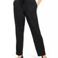 Calça feminina Karen Scott Sport French Terry com acabamento em fita, preta, tamanho grande