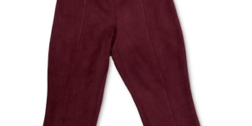 Calça feminina Charter Club de camurça sintética, tamanho 10, vinho da colheita