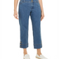 Calça jeans feminina Charter Club cropped com punho abotoado, azul, tamanho 10