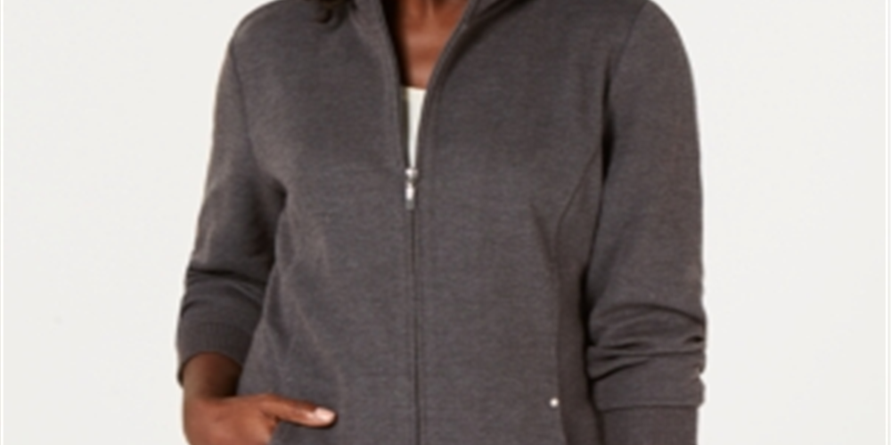 Jaqueta Karen Scott Feminina Gola Mock Cinza Tamanho XS