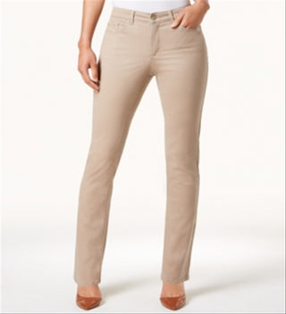 Charter Club Tummy-Slimming Straight-Leg Je Almond Latte Tamanho 10S