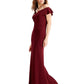 Betsy & Adam Women's Off the Shoulder Gown Red Size 8