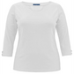 Camiseta feminina Karen Scott com decote canoa e recorte, branca, tamanho grande