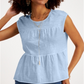 Regata de malha em camadas feminina Style &amp; CO, azul, tamanho pequeno
