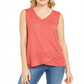 Regata feminina estilo &amp; co, alta e baixa, coral, profundidade, tamanho GG