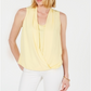 Charter Club Blusa feminina Surplice Citron Aura tamanho médio