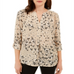 Blusa Maria com estampa floral feminina Charter Club, marrom, tamanho pequeno