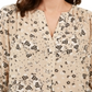 Blusa Maria com estampa floral feminina Charter Club, marrom, tamanho pequeno