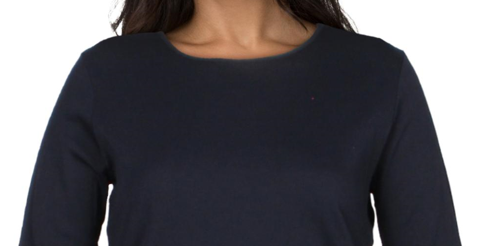 Camiseta Ralph Lauren Plus Stretch Manga Longa Feminina Azul Tamanho 1X