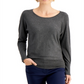 Blusa feminina com manga dolman e rebites JM Collection, cinza, tamanho 2XL