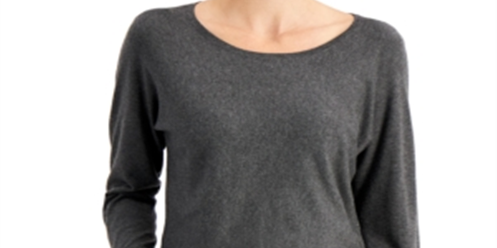 Blusa feminina com manga dolman e rebites JM Collection, cinza, tamanho 2XL
