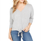 Blusa feminina com amarração frontal, cinza, tamanho XL, da Style &amp; Co