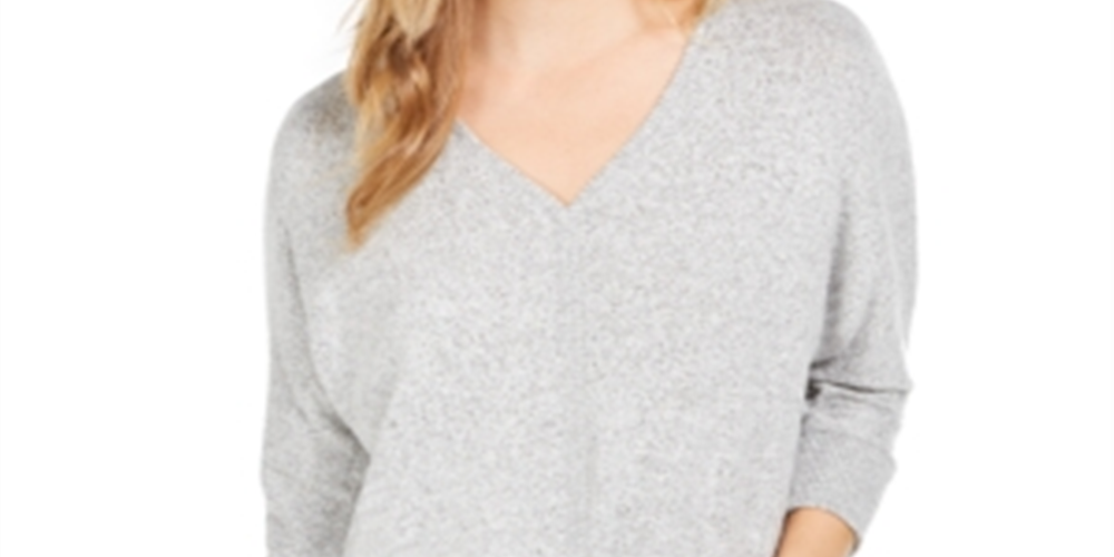 Blusa feminina com amarração frontal, cinza, tamanho XL, da Style &amp; Co