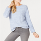 Karen Scott Blusa feminina de manga comprida Spacedye Microfleece Azul Tamanho GG