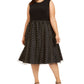 Vestido Calvin Klein Plus Size Feminino com Botinha e Preta, Tamanho 18W