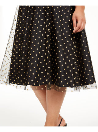 Vestido Calvin Klein Plus Size Feminino com Botinha e Preta, Tamanho 18W