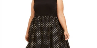 Vestido Calvin Klein Plus Size Feminino com Botinha e Preta, Tamanho 18W