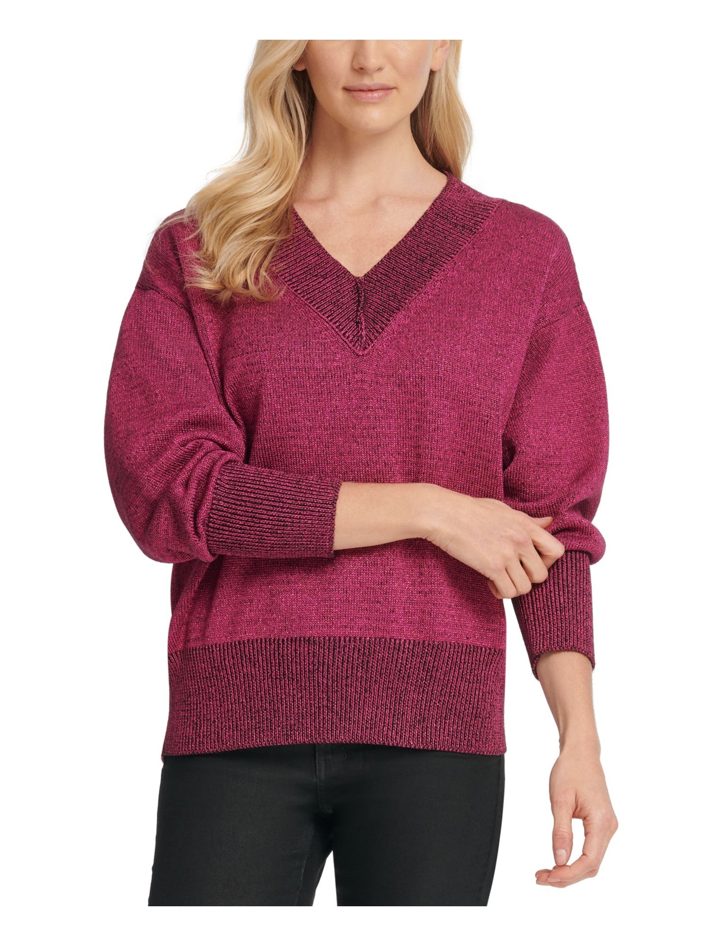 Suéter DKNY Glitter Speck Feminino Rosa Tamanho P