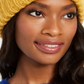 Gorro listrado de chenille feminino INC com vários pompons, amarelo, tamanho grande