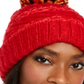 Gorro listrado de chenille feminino INC International Concepts com vários pompons, tamanho regular, vermelho