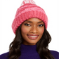 Gorro listrado de chenille feminino INC International Concepts com vários pompons, rosa, tamanho regular