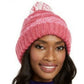 Gorro listrado de chenille feminino INC International Concepts com vários pompons, rosa, tamanho regular