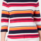 Charter Club Petite Cotton Listrado Gola Canoa Top Rosa Tamanho Petite G