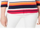 Charter Club Petite Cotton Listrado Gola Canoa Top Rosa Tamanho Petite G