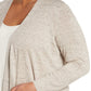 Cardigan longo de linho feminino Eileen Fisher Plus, bege, tamanho 2X