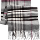 V. Fraas Cachecol retangular xadrez com franjas masculino cinza tamanho único