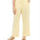 Calça feminina Charter Club de linho com cordão na cintura, amarela, tamanho XL