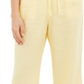 Calça feminina Charter Club de linho com cordão na cintura, amarela, tamanho XL