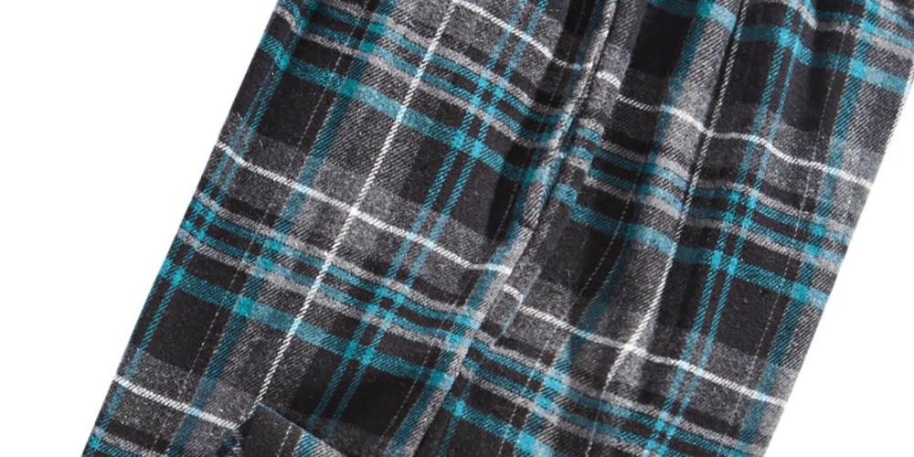 Calça de pijama masculina Perry Ellis de flanela xadrez - cinza, tamanho extragrande
