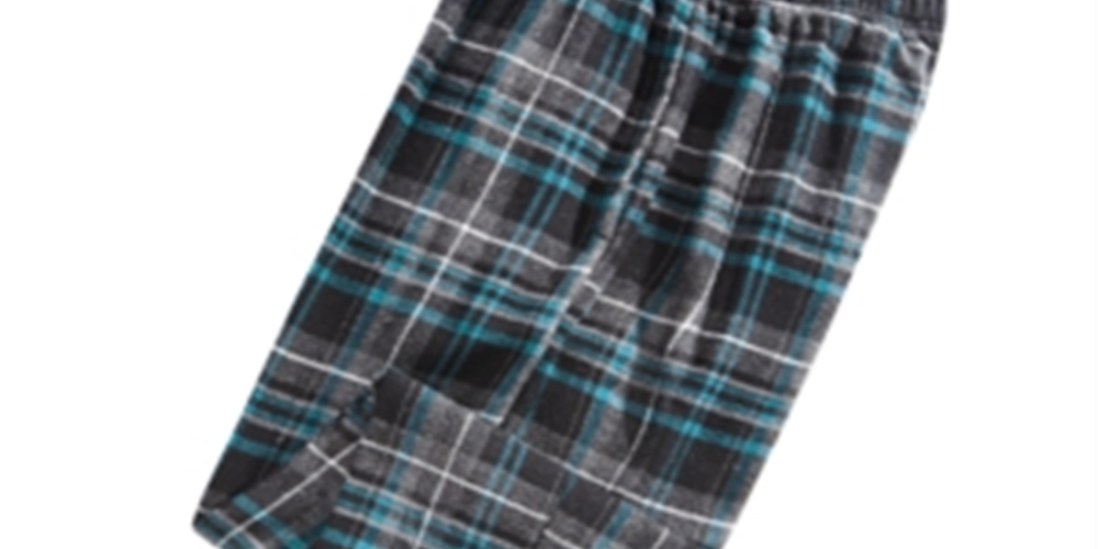 Calça de pijama masculina Perry Ellis de flanela xadrez - cinza, tamanho extragrande