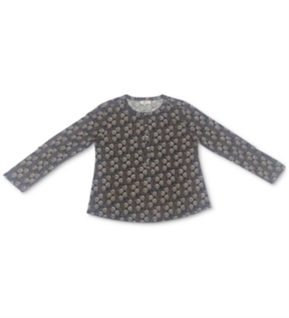 Camisa Henley Estampada Feminina Style &amp; Co Preta Tamanho 2XL