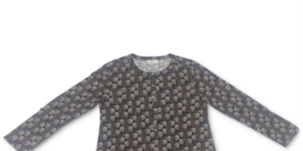 Camisa Henley Estampada Feminina Style &amp; Co Preta Tamanho 2XL