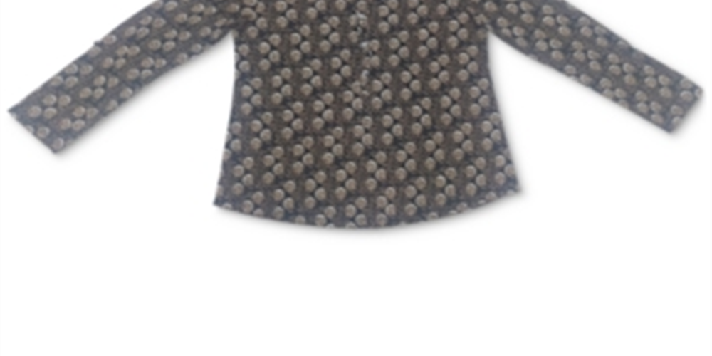 Camisa Henley Estampada Feminina Style &amp; Co Preta Tamanho 2XL